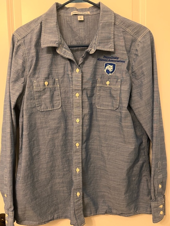 Port Authority Tops - Ladies Port Authority XL Button Down Blue Penn State Alumni Association Top
